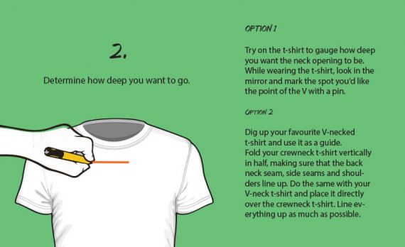 TURN YOUR CREW NECK T-SHIRT INTO A V NECK T-SHIRT – ALLRIOT