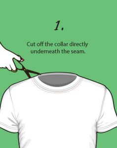 how to cut av neck into a shirt