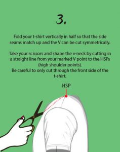 how to cut av neck into a shirt