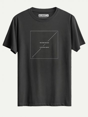 22 noone rules noone obeys minimalist t shirt charcoal