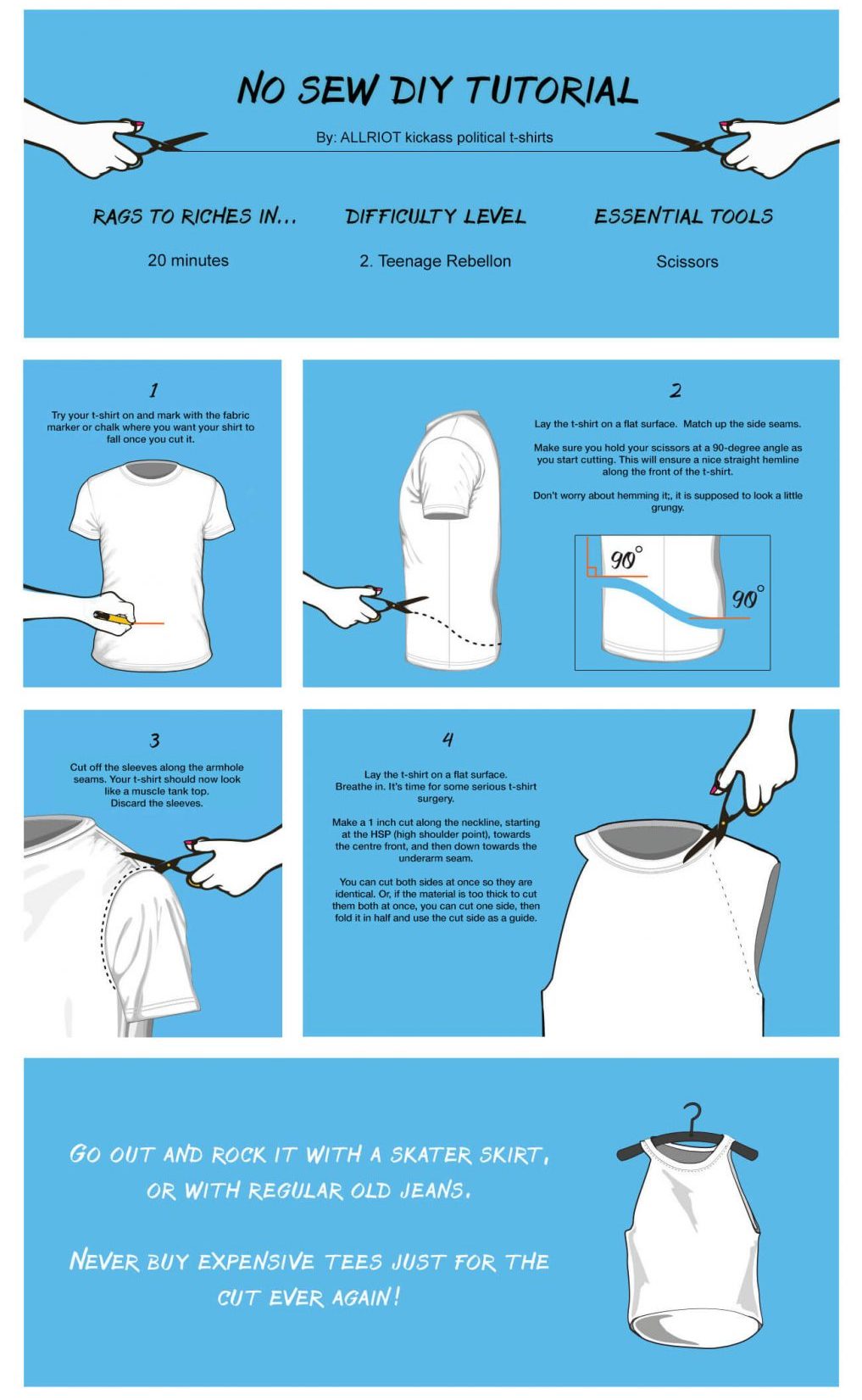 How To Cut A T-Shirt Into A Tank Top/Muscle T-Shirt 