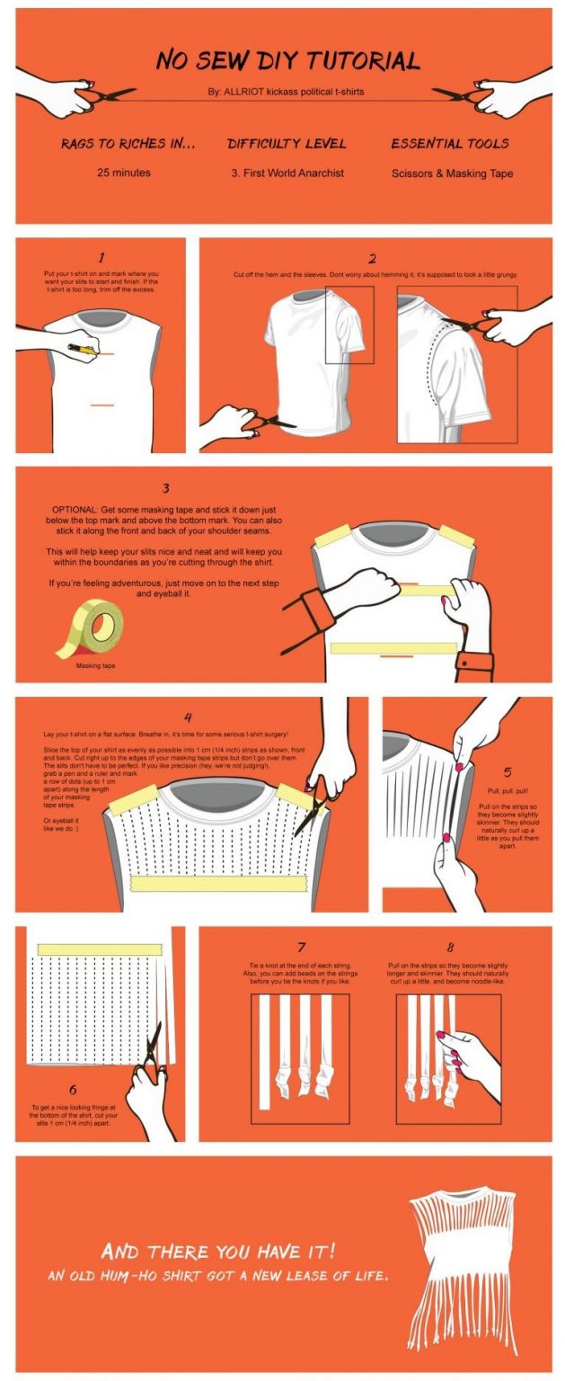 Cool Fringe Top - DIY T-shirt Cutting Tutorial - ALLRIOT