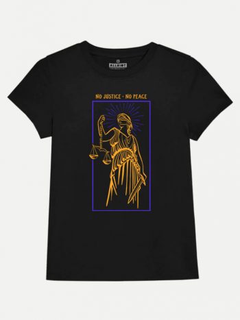 11 no justice no peace womens t shirt black