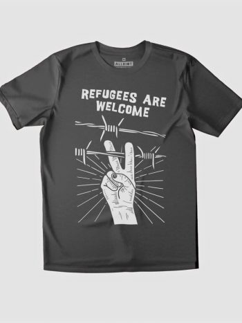 refugees welcome no wall t-shirt anti trump