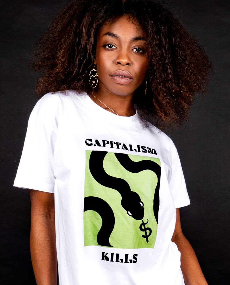 klip ugyldig film Capitalism Kills Serpent Tongue Graphic T-shirt | ALLRIOT
