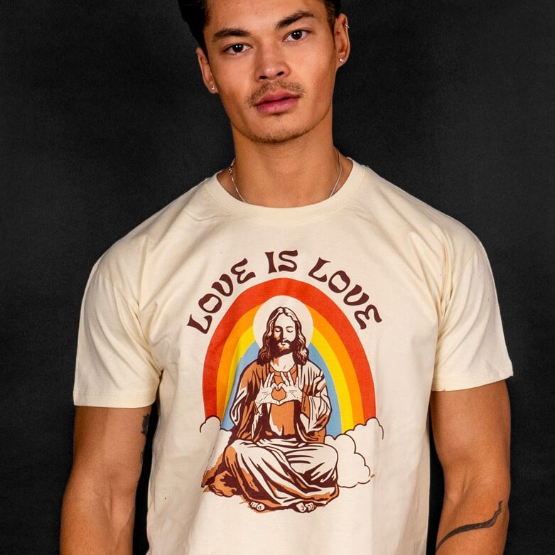 Private Jesus Detector Tシャツ Jesus Approves - Pride T-shirt - Love is Love | ALLRIOT