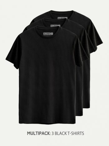 T-SHIRT MULTIPACK black COTTON TEES crewneck