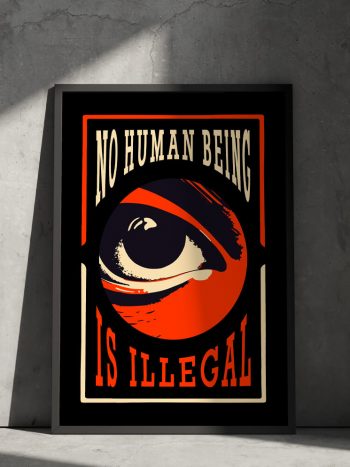 no human is illegal poster refugees welcome