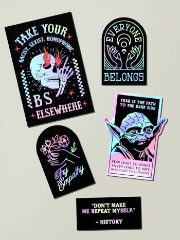 no hate sticker pack holographic political no hate sticker pack holographic political