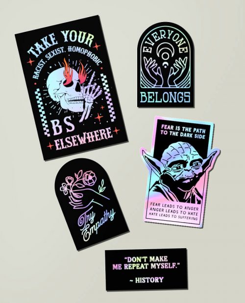 Love Not Hate Holographic Sticker Pack