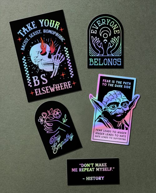 Love Not Hate Holographic Sticker Pack