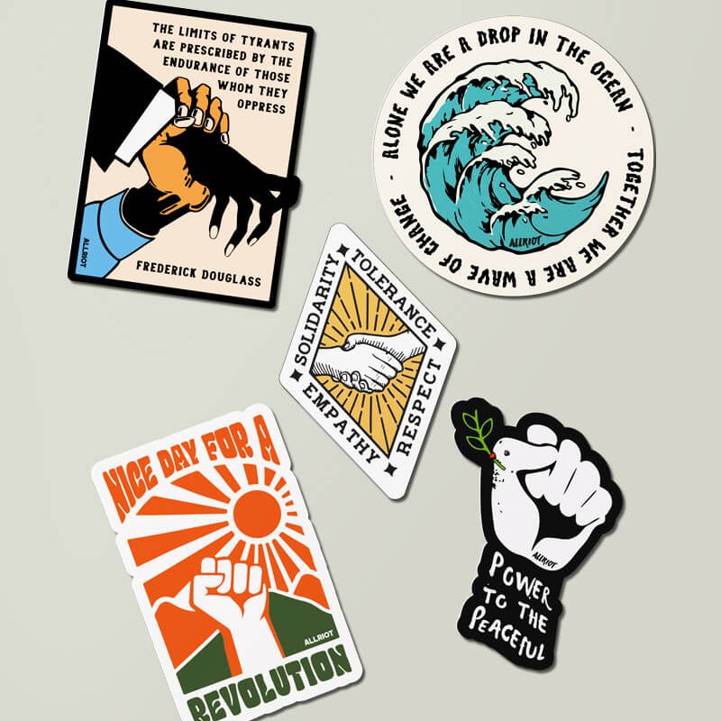1art1 Keep Calm And Start A Rebellion Aufkleber 9x9 Cm – Lustiger Poster-Sticker Für Fans & Sammler