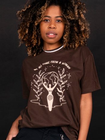 we all came from a woman wiccan t-shirt