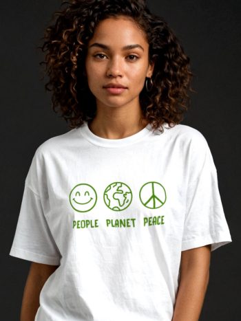 people planet peace t shirt vote green