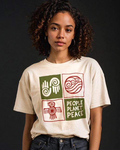 People Planet Peace T-shirt - Green Party Slogan