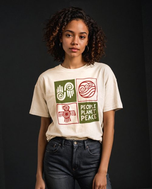 People Planet Peace T-shirt - Green Party Slogan