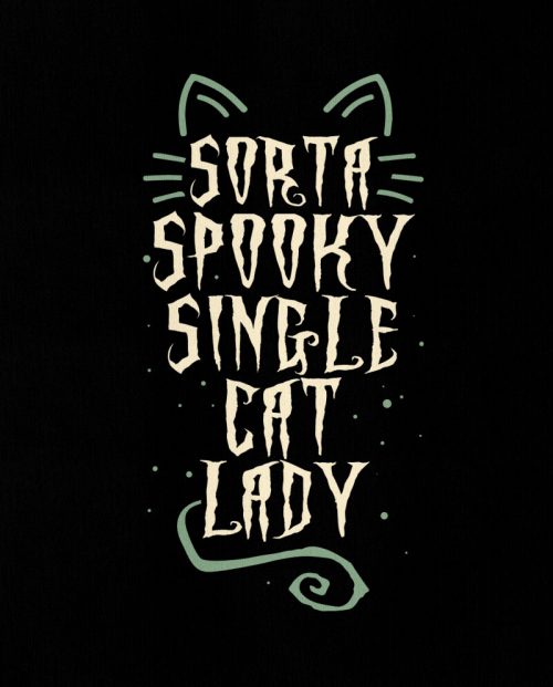 Sorta Spooky Single Cat Lady Halloween T-shirt