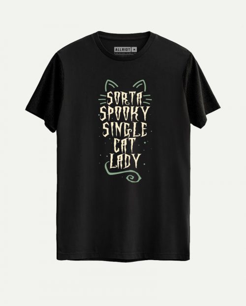 Sorta Spooky Single Cat Lady Halloween T-shirt