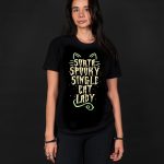 Sorta Spooky Single Cat Lady Halloween T-shirt