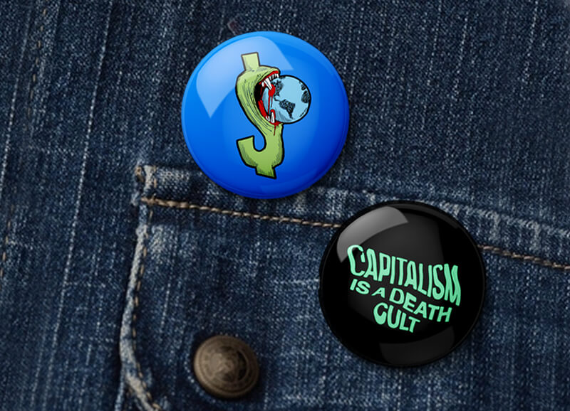 political pin buttons badges merch