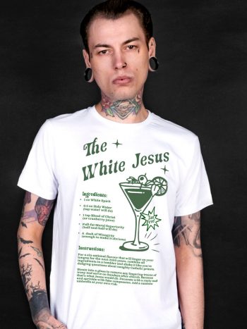 white jesus t-shirt funny anti christianity tee