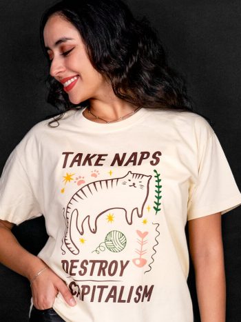take naps destroy capitalism funny t-shirt uk