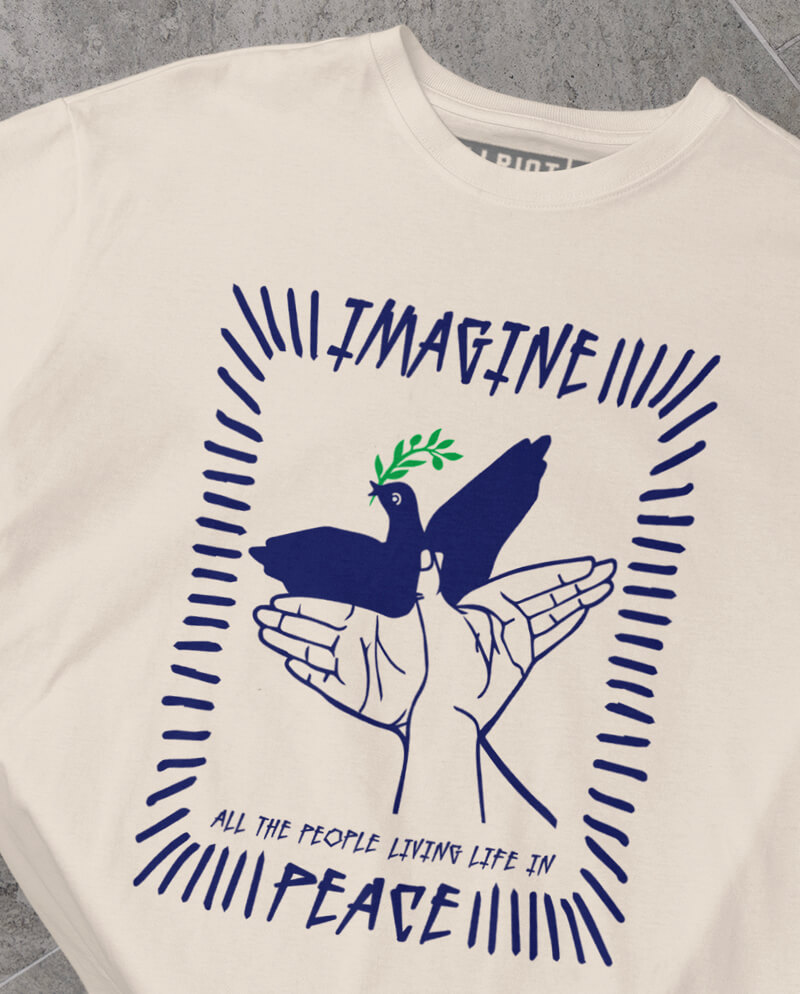 T-Shirt John Lennon 'People For Peace' – Ufficiale, Donna, Skinny Fit, Nero