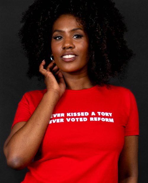 Never Kissed A Tory, Never Voted Reform T-shirt