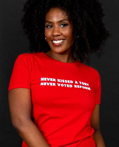 Never Kissed A Tory, Never Voted Reform T-shirt