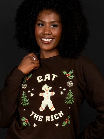 eat the rich funny political christmas jumper