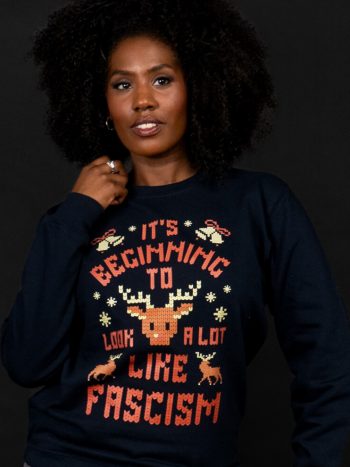 funny political christmas jumpers anti fascism tops