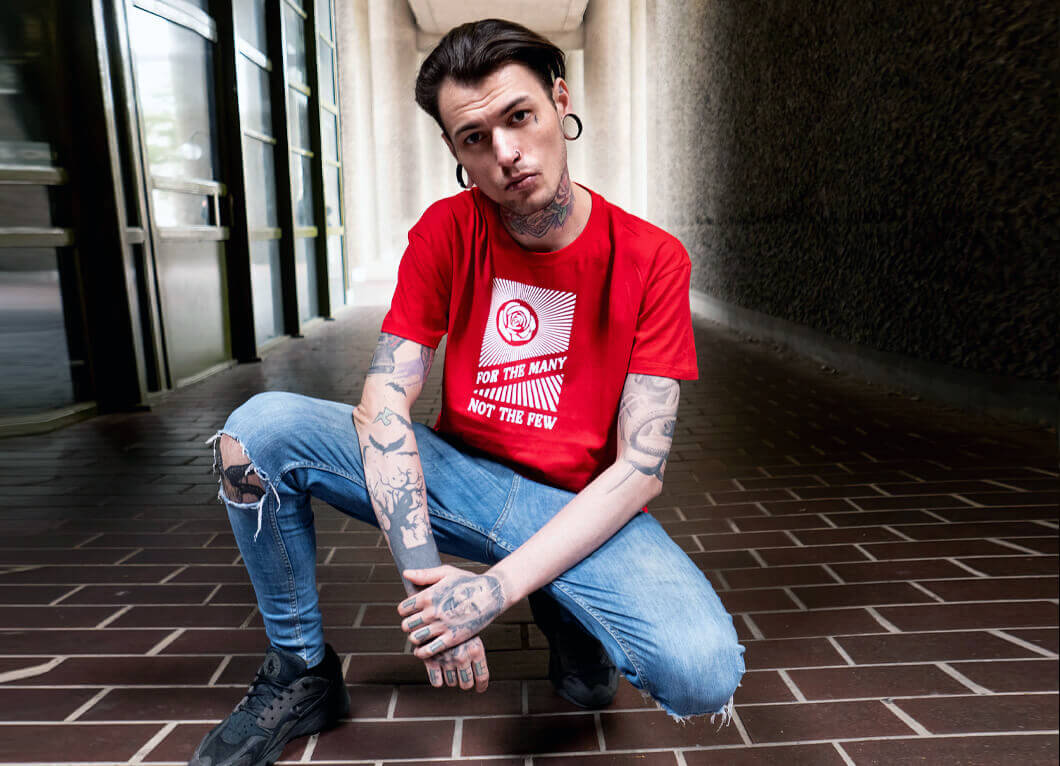 uk leftwing politics t-shirts anti far-right merch