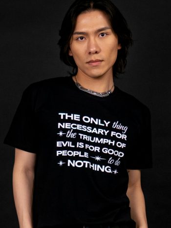 good people do nothing triumph of evil political tshirt