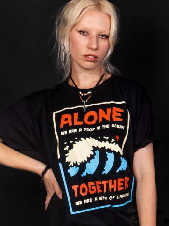 alone drop in the ocean together wave of change t-shirt